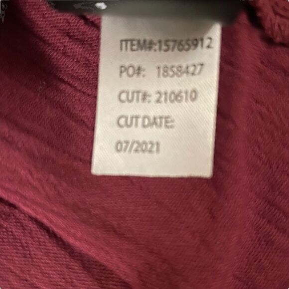 Torrid ~ Burgundy lace up Blouse ~ size 0 (12/L) - Picture 8 of 9